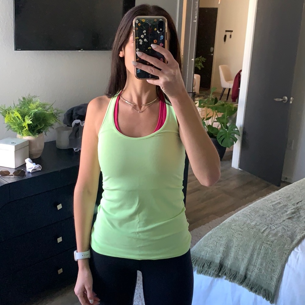 Neon yellow lululemon size 4 tank top